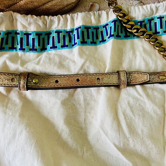 Tory Burch Gold Leather & Chain Crossbody – Holiday Party Ready - Picture 7 of 7